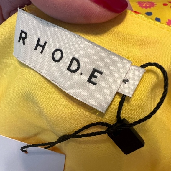 NWT RHODE Maci Floral V-Neck Dress in Yellow Sundial Canary Sz 4 - Picture 5 of 6